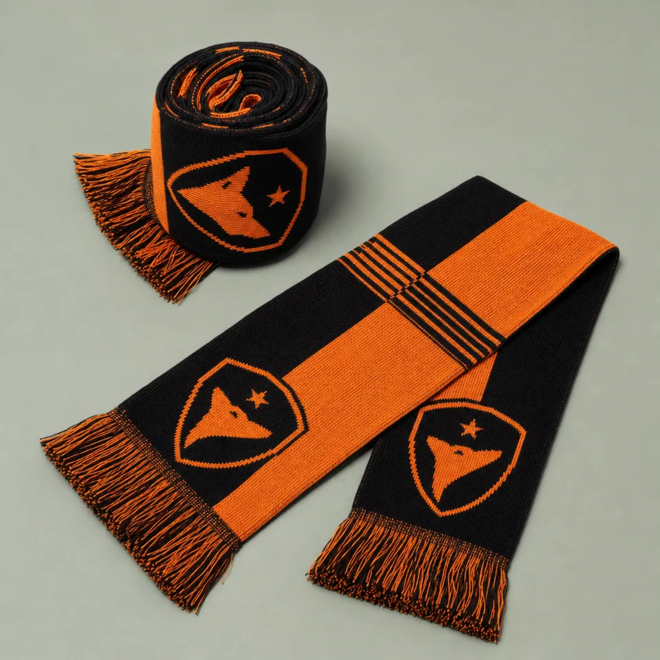 supporters group away-day knitted scarf